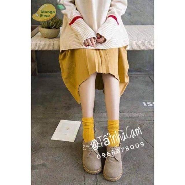 Tất Vintage Hàn Quốc len gân loại xịn siêu MỊN