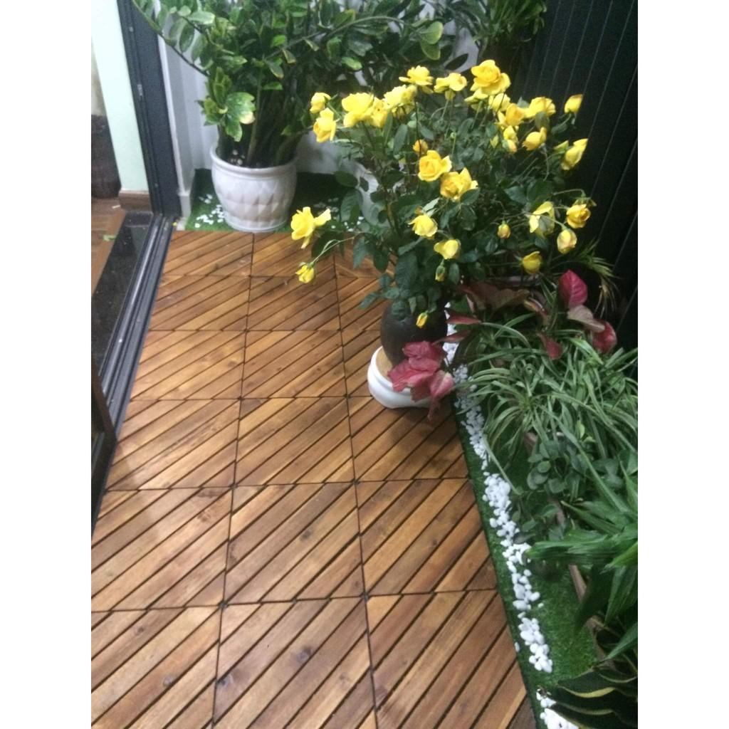Sàn gỗ tự nhiên vỉ nhựa ngoài trời - 8 nan chéo