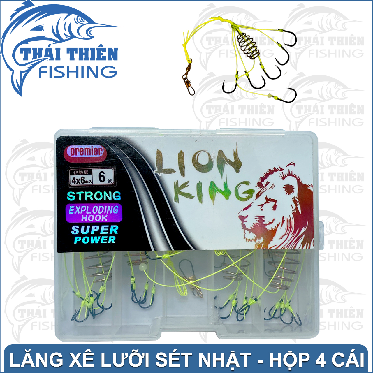 Combo 4 Chùm Lăng Xê Lion, Leopard King 1 Chùm 6 Lưỡi Sét Nhật Siêu Bén Dùng Câu Cá Chép, Mè, Rô Phi