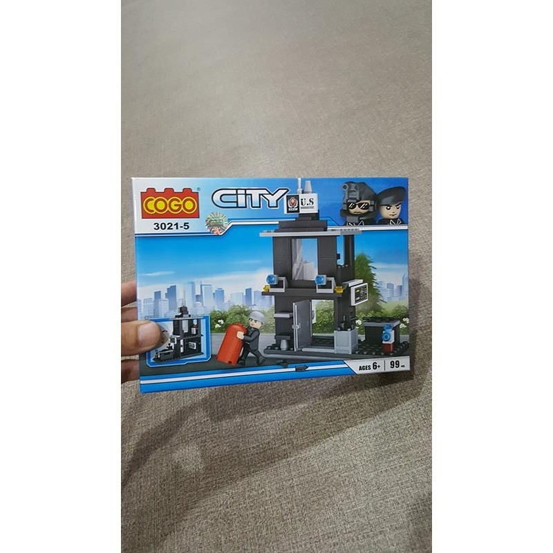 COGO - CITY - 3021 COMBO 8 HỘP Mô Hình Lắp Ráp Xe Cảnh Sát