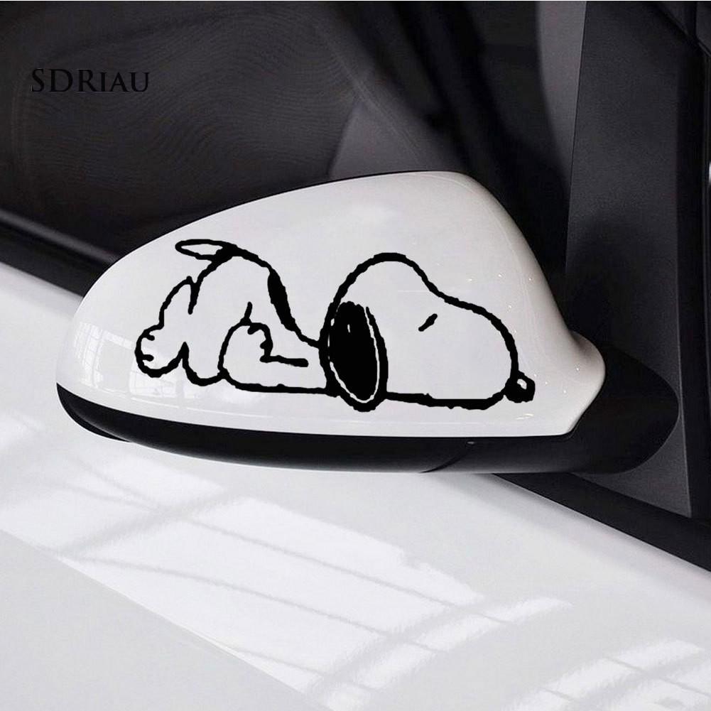 Cặp hình dán kính chiếu hậu xe hơi họa tiết chó Snoopy hoạt hình ngộ nghĩnh dễ thương