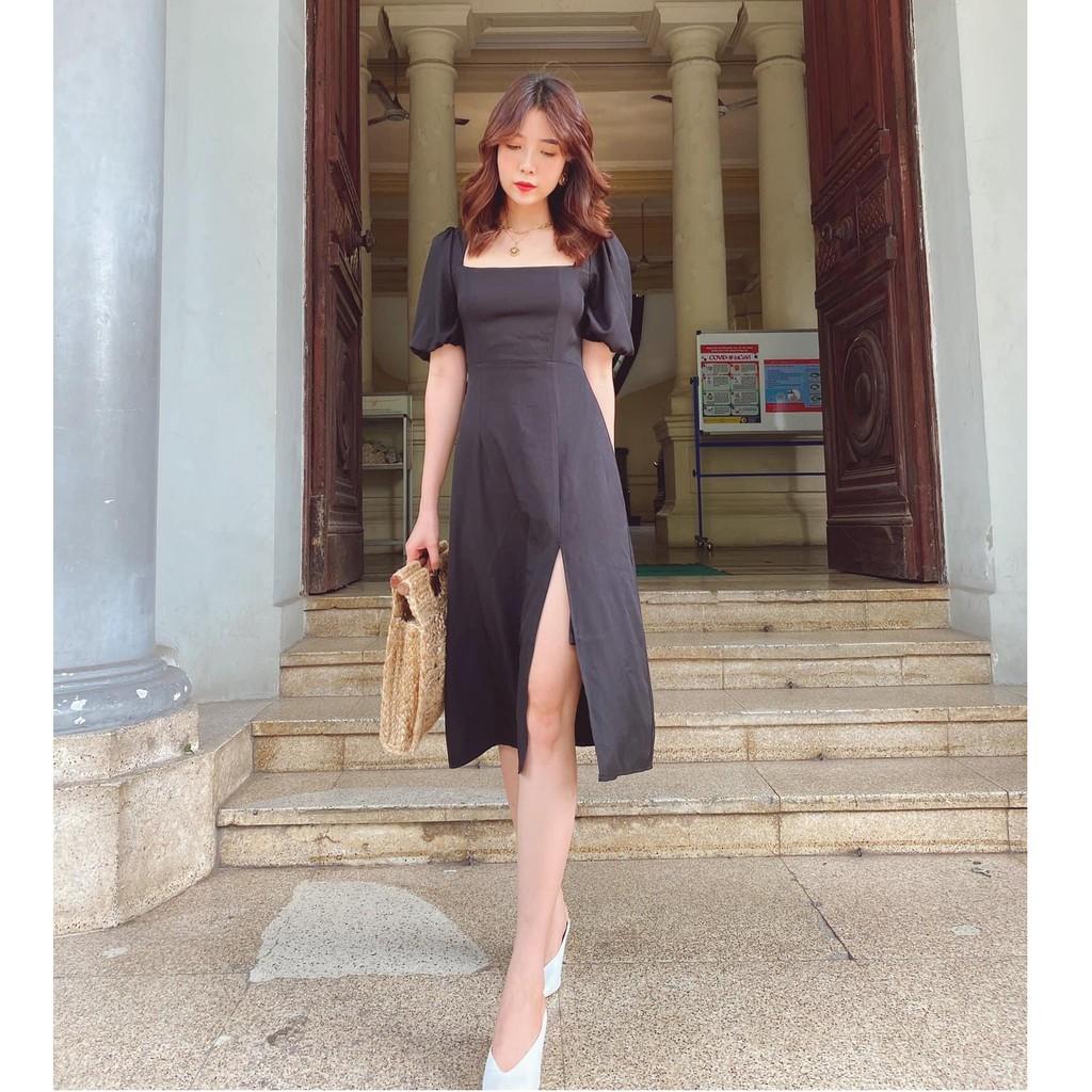 Đầm đen xẻ tà Ananto dress - little black dress Gem Clothing SP060373