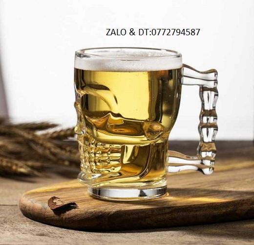 Ly Thủy Tinh Deli Skull Beer Mug 540ml ZB309 , Ly uống Bia Cao Cấp