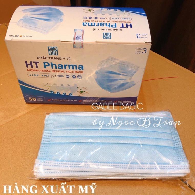 Khẩu trang y tế 3 lớp HT Pharma hộp 50c