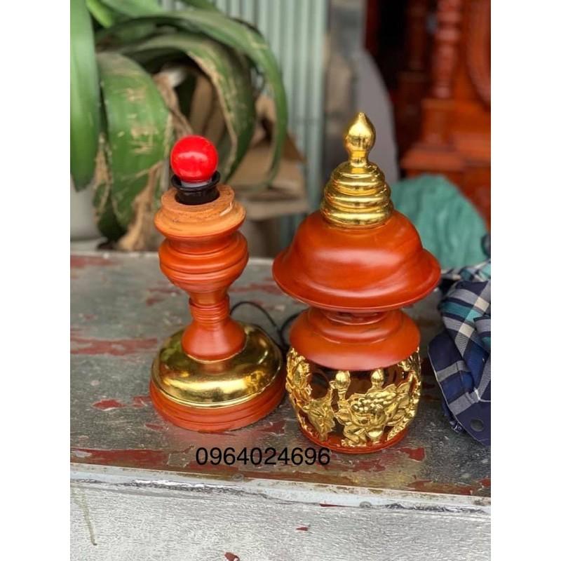 Đèn xà cừ cao 48 đục hoa sen rát vàng và không rát vàng