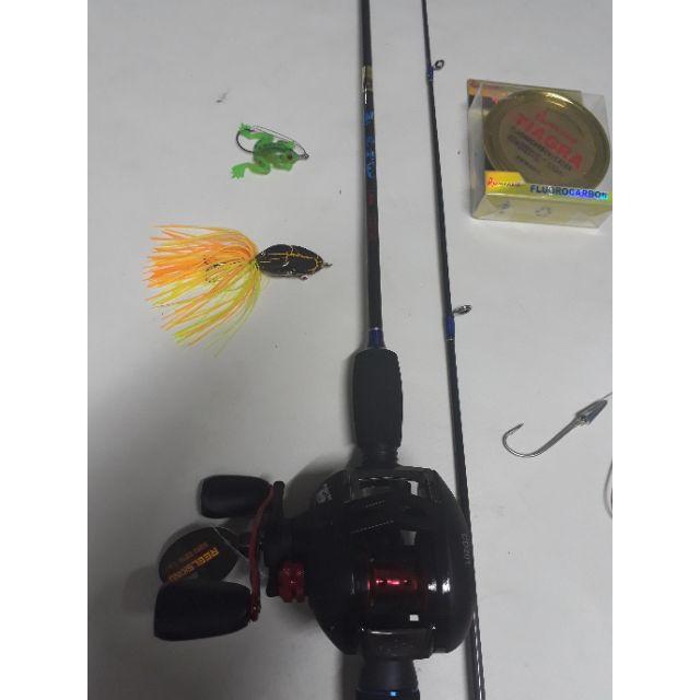 Cần câu 2 khúc máy ngang kèm phụ kiện câu lure