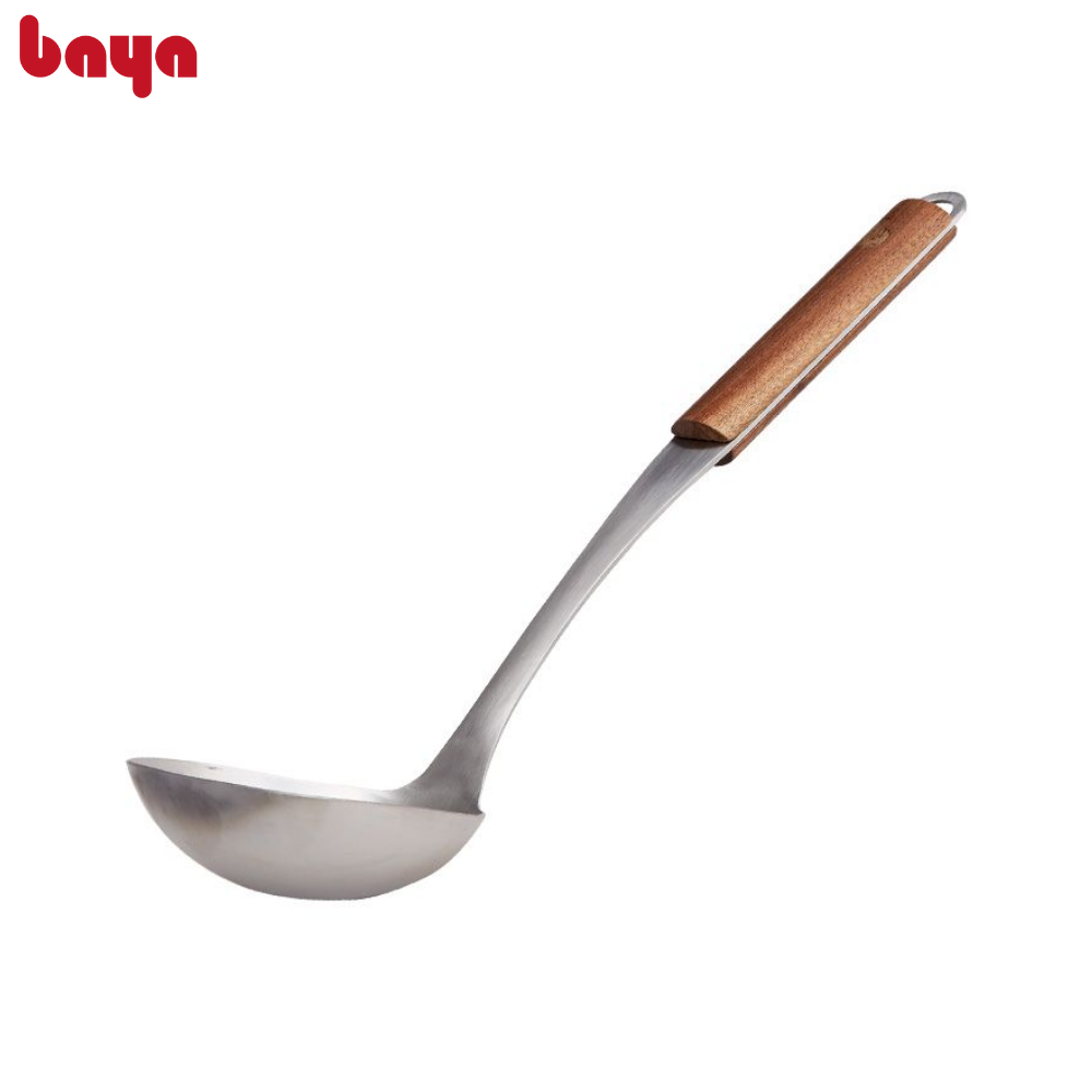 Vá Múc Canh Cán Gỗ Óc Chó Cao Cấp BAYA RECIPE Với Chất Liệu Thép Phù Hợp Khi Nấu Nướng Và Phục Vụ Tại Bàn 4060
