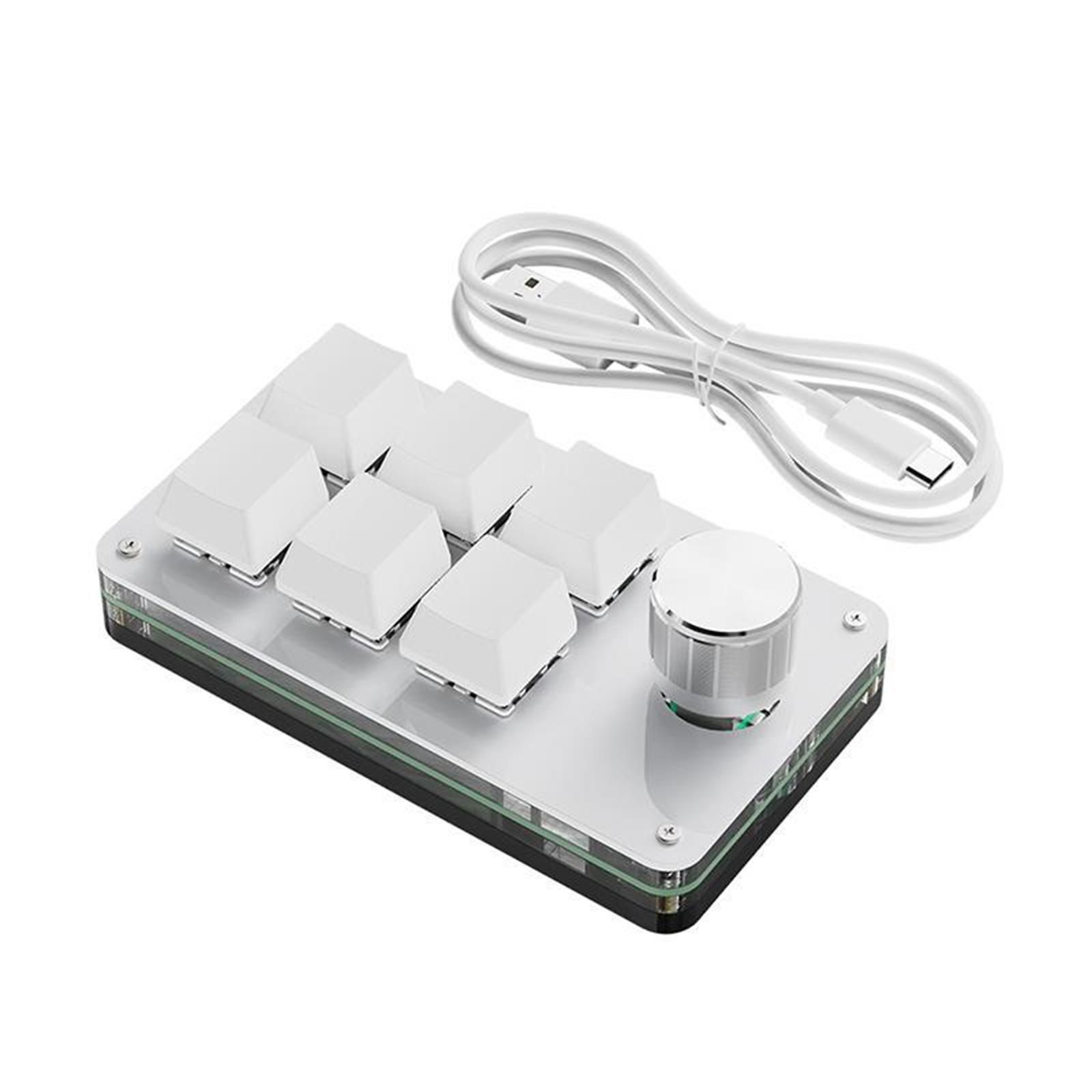 6 Keys One Handed Gaming Keypad White