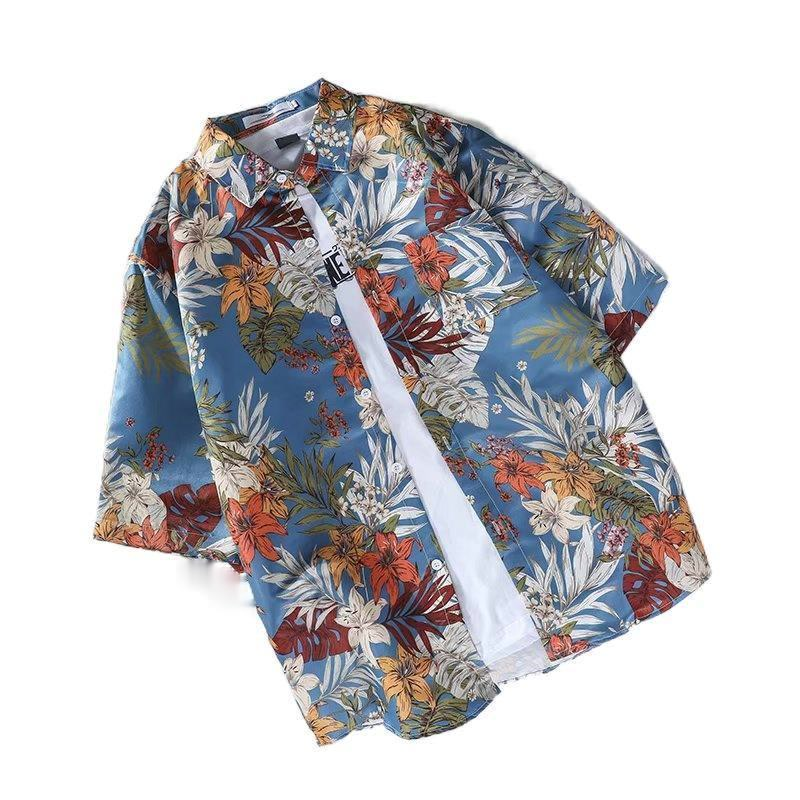Áo Sơ Mi Nam Ngắn Tay In Hoa