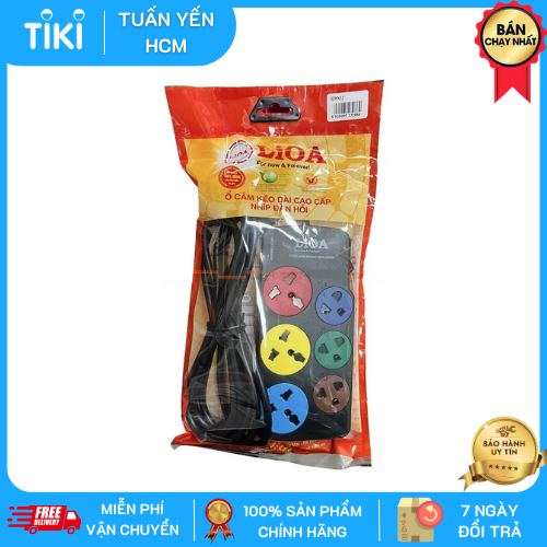 Ổ Cắm Điện 3D 3S Dây 5M X 2 Lioa 3D3S52 - Đen