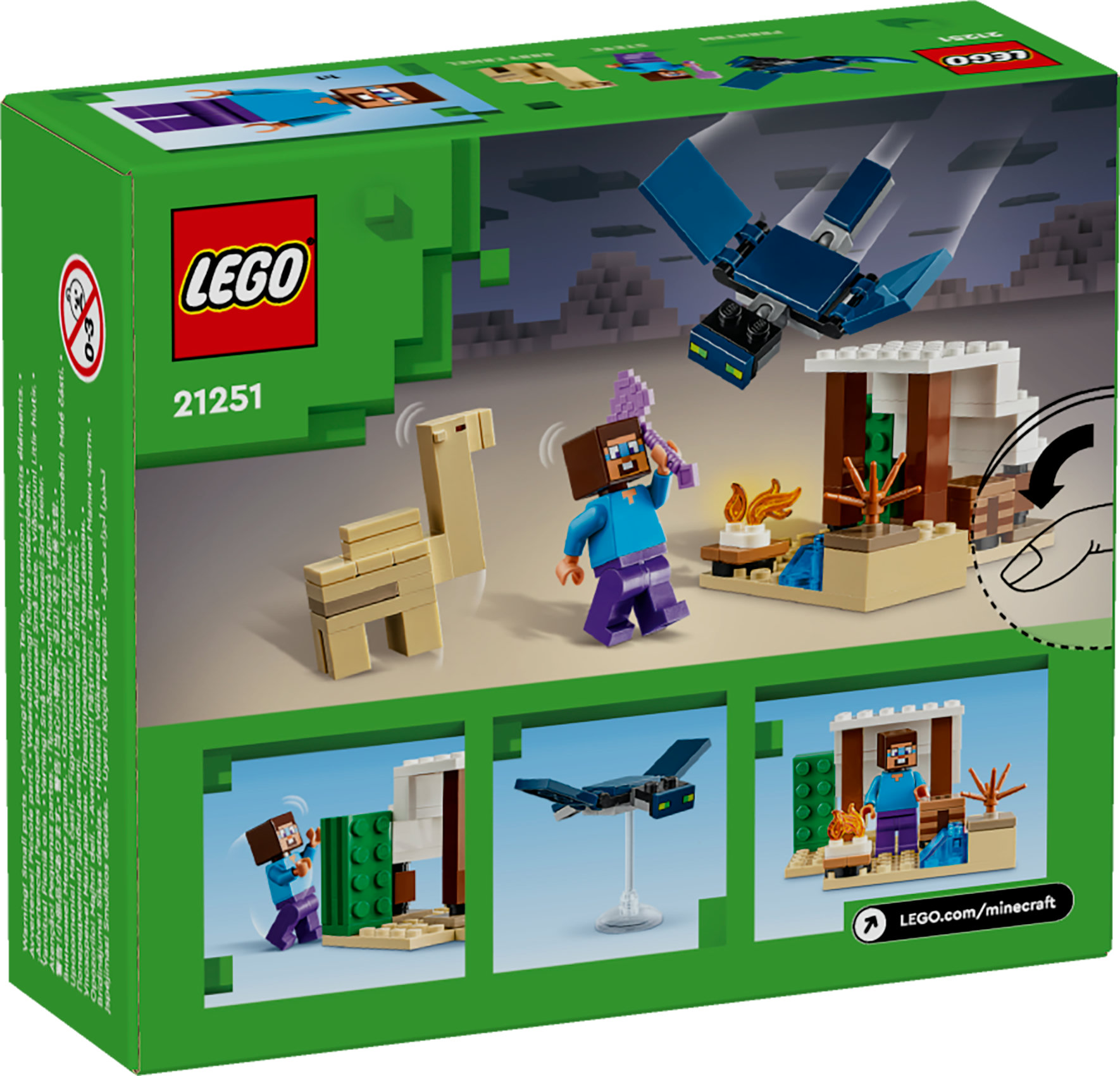 LEGO MINECRAFT 21251 Đồ chơi lắp ráp Chuyến thám hiểm đền thờ sa mạc của Steve (75 chi tiết)