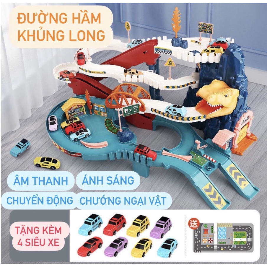 Đồ Chơi Bãi Đỗ Xe Oto Garage Tự Động 3 Tầng Lắp Ráp Khủng Long Cao Cấp