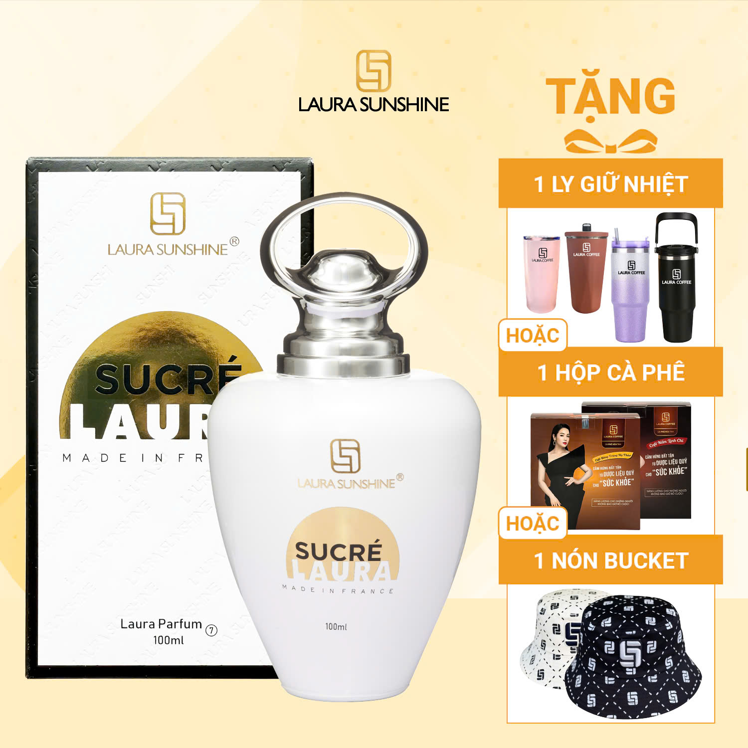 Nước hoa nữ Laura Sunshine No.07 Sucré Laura 100ml - Nữ tính, Dịu dàng, Trang nhã