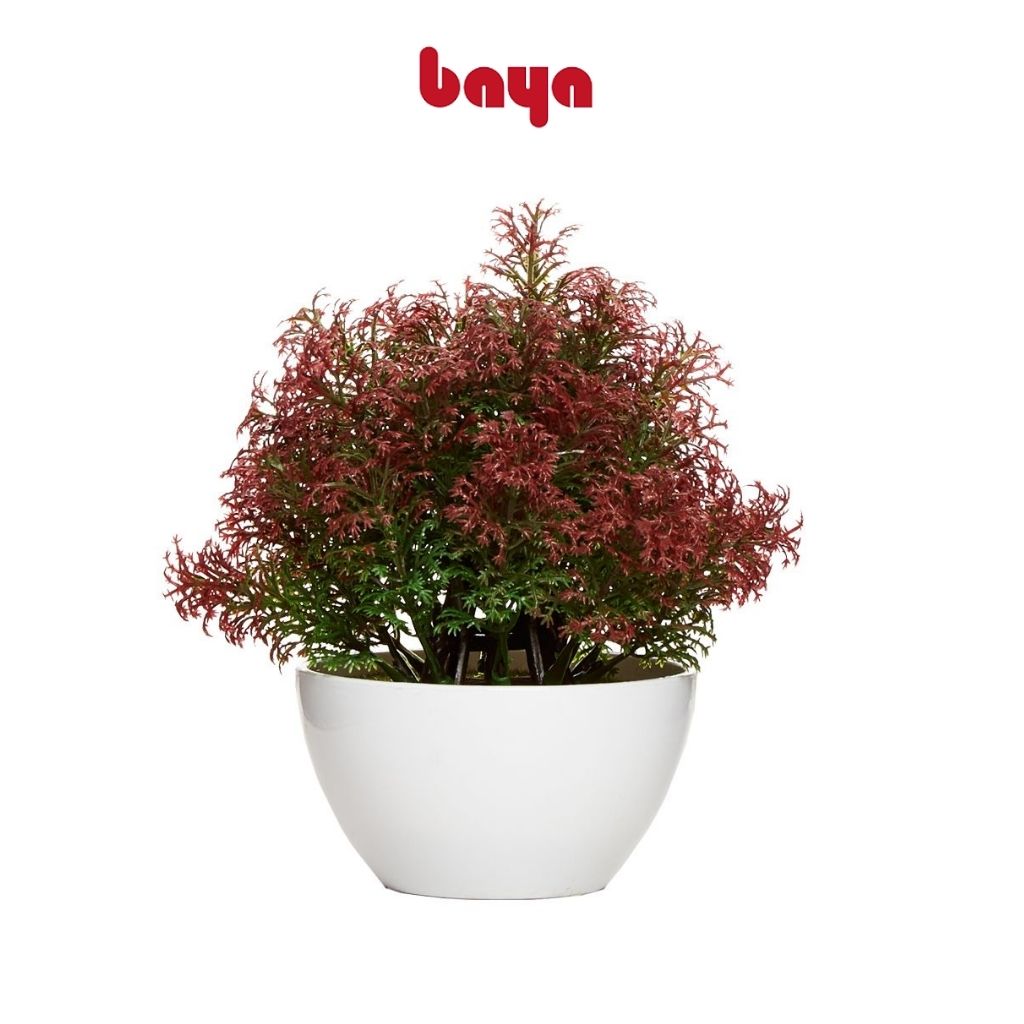 Bình hoa giả, bình hoa nhựa BAYA SIWA trang trí phòng khách, làm quà tặng phong cách trang nhã tinh tế 16cm x 17cm