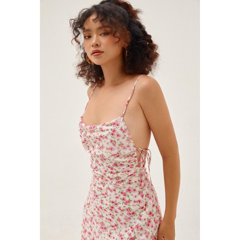 Nene Clothing - Đầm hoa đan dây 2 bên
