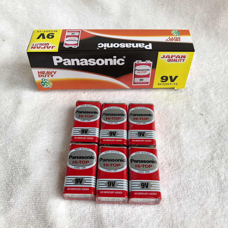 6 viên pin Hi-Top 9v Panasonic 6F22DT/1Sx6 (Hàng chính hãng)