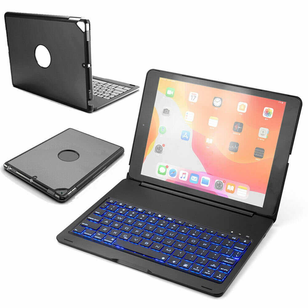Bàn phím Bluetooth không dây cho iPad 10.2 inch F102 bàn phím Led 7 màu sống động - Chính hãng PKCB