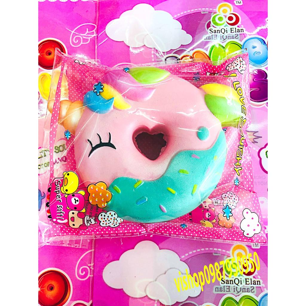 Squishy donut mặt cười+ bánh kem+kem thú+cafe hình bánh donus donut 1 mắt nhắm trái tim