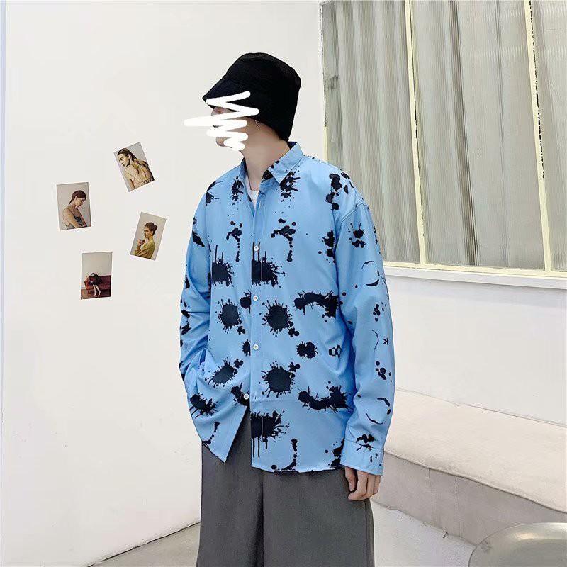 Áo Sơ Mi Tay Dài Họa Tiết In Thời Trang Phong Cách Cho Nam