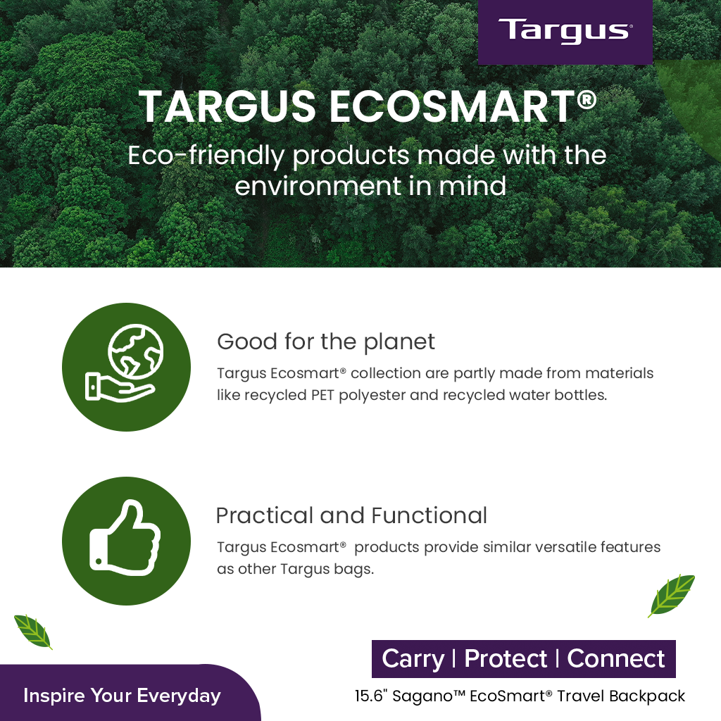Balo laptop Targus 15.6&quot; TBB634 bộ sưu tập Sagano EcoSmart- Hàng Chính Hãng