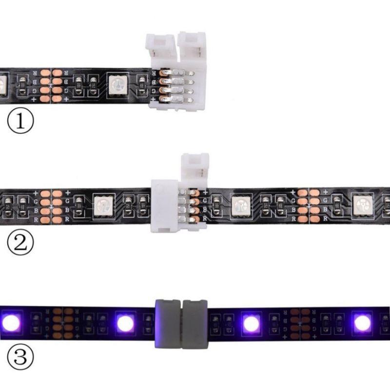 Bộ 4 đầu nối dây led 5050RGB nối tiếp + 2 mạch RGB chữ L