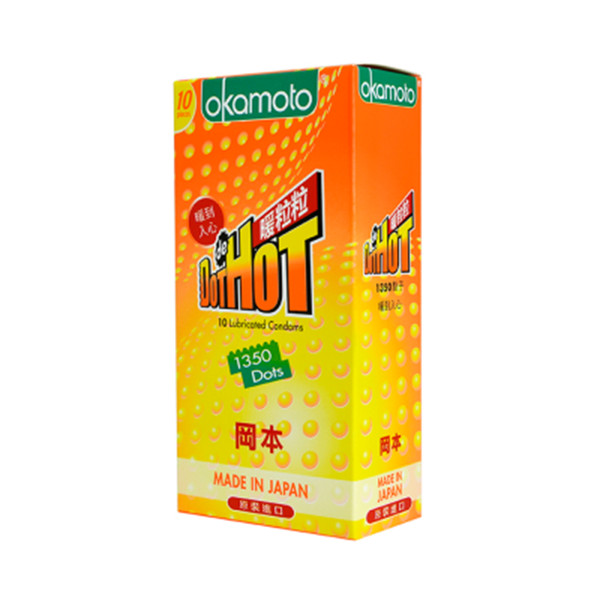 Bao Cao Su Okamoto Dot De Hot Có Gai, Ấm Nóng, Truyền Nhiệt Nhanh Hộp 10 Chiếc