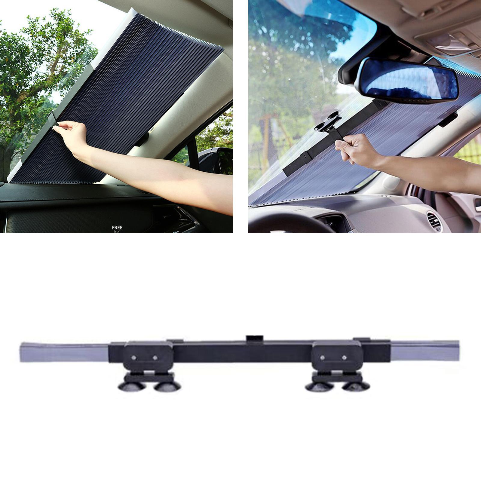 Car Windshield Sun Shade Cover Curtain Sun Shield Fit for Large Vehicles with Suction Cup