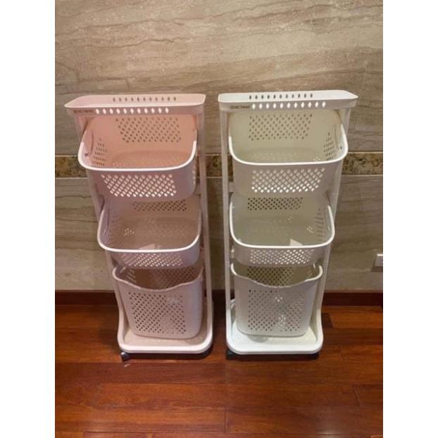 Kệ đựng đồ đa năng ️SIÊU BỀN ️ nhựa plastic, kệ 3 tầng có bánh xe