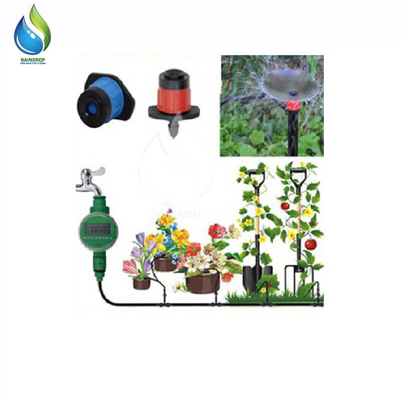 Béc tưới nhỏ giọt phun xòe 360 độ