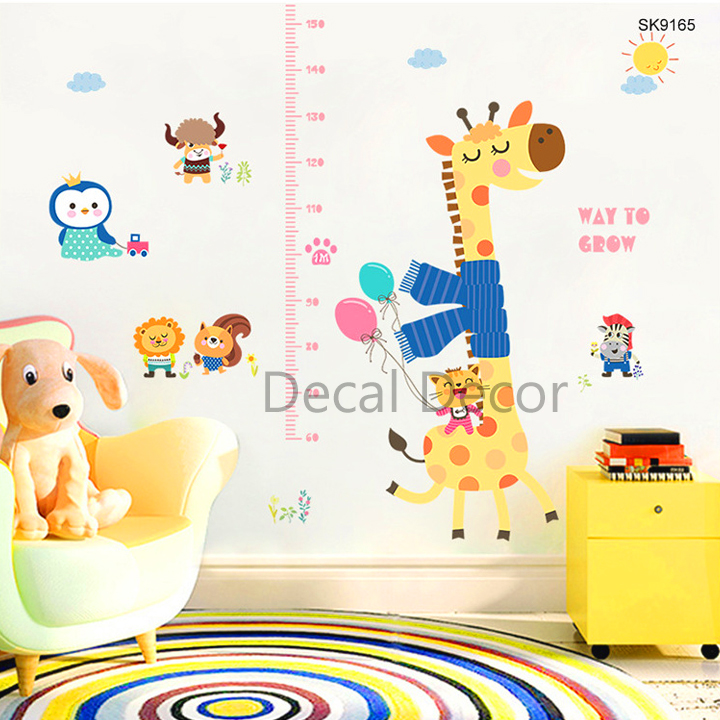 Decal dán tường thước đo chiều cao cho bé hình chú hươu dễ thương - Trang trí decor phòng cho bé - Quà Tặng sinh nhật cho trẻ