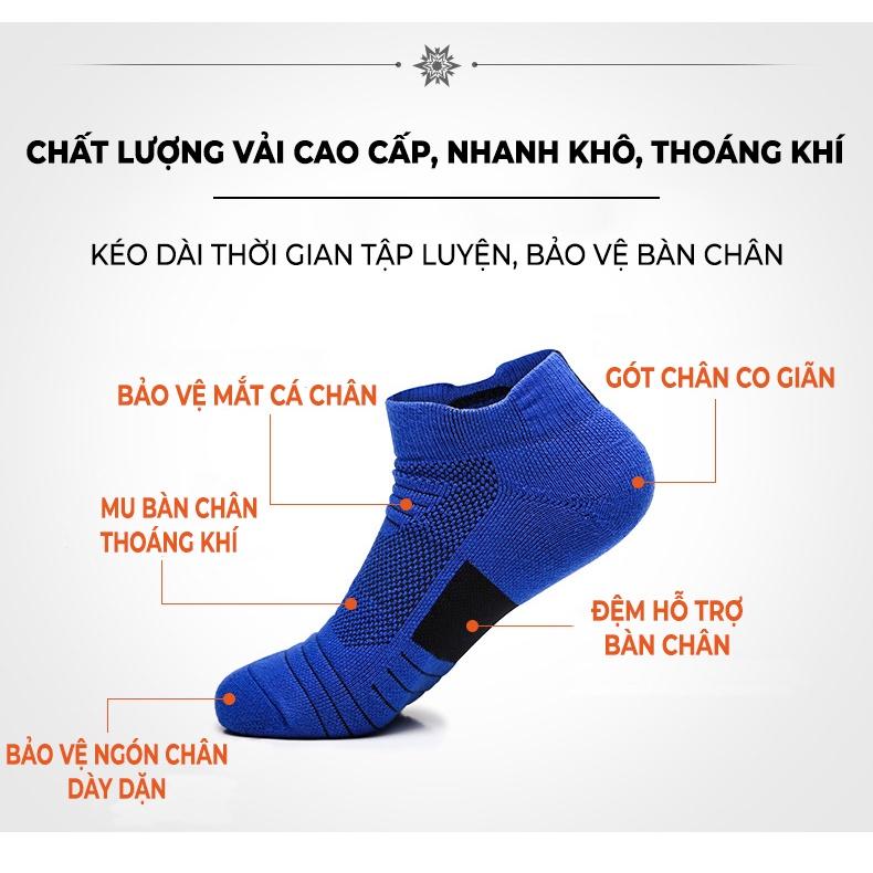 Tất Thể Thao Chạy Bộ Chống Trơn Trượt, Tất Dày Thấm Hút Mồ Hôi, Thoáng Khí