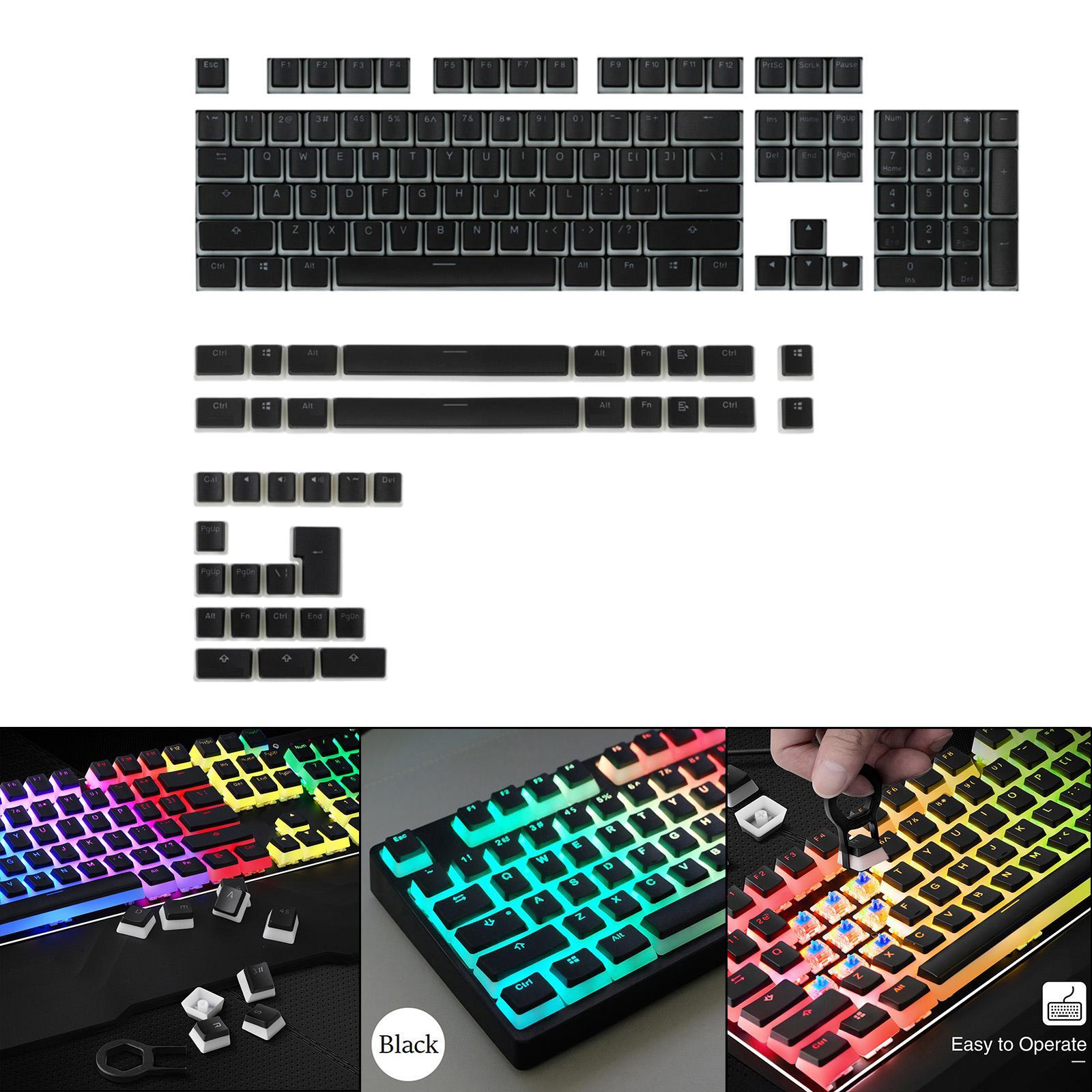 141 Keys Set Custom Black PBT Key Caps Keycaps for Mechanical Keyboard