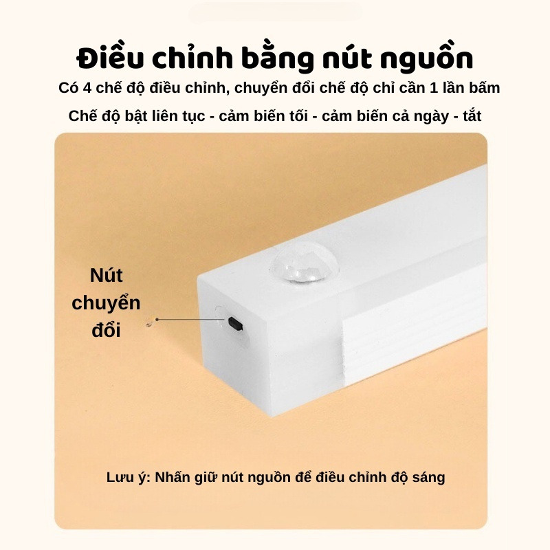 Đèn LED Cảm Biến Chuyển Động Nhiều Kích Cỡ Cảm Ứng Hồng Ngoại 3 Chế Độ Không Dây Điều Chỉnh Độ Sáng Qua 1 Lần Nhấn Ánh Sáng Bảo Vệ Mắt Tốt Tự Động Bật/Tắt Ban Đêm Đèn Học Làm Việc Đọc Sách Ngủ Cao Cấp Dễ Tháo Lắp Tiện Gắn Giường Cầu Thang Toilet Tủ USB