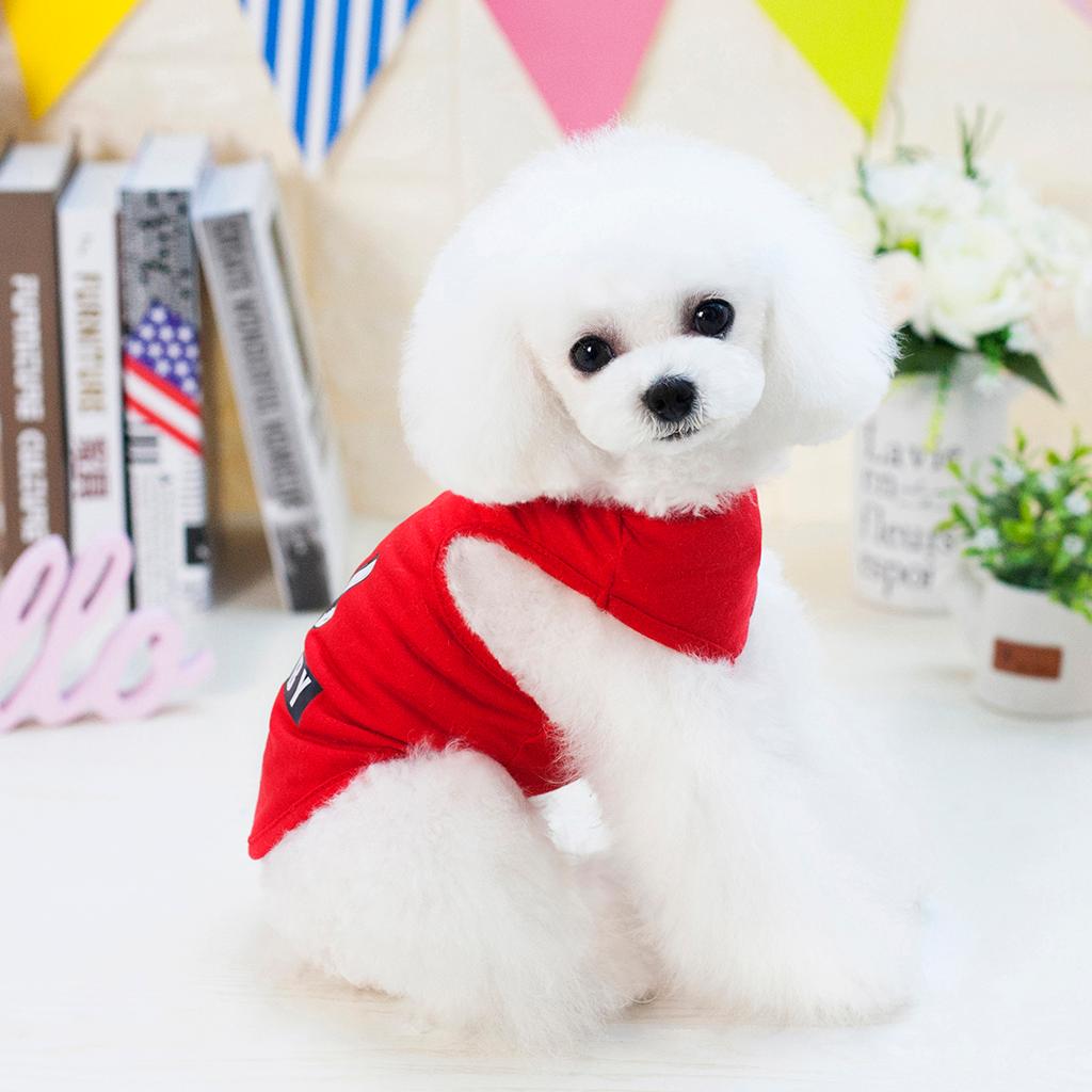 Cute Pattern Pet Puppy Dog Cat Pet Clothes Dress Vest T Shirt Red L