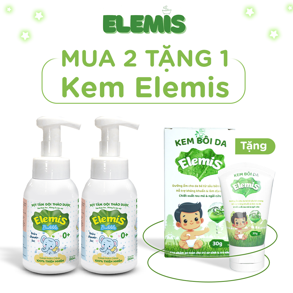 Bọt tắm gội thảo dược cho trẻ từ sơ sinh Elemis Bubble 250ml