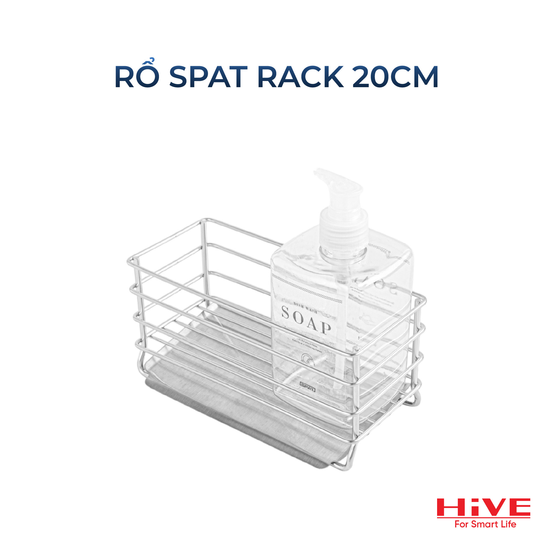 Kệ đựng dụng cụ rửa chén HiVE (HPH-SPAT RACK 304) (Kèm hộp nhựa + khay inox)