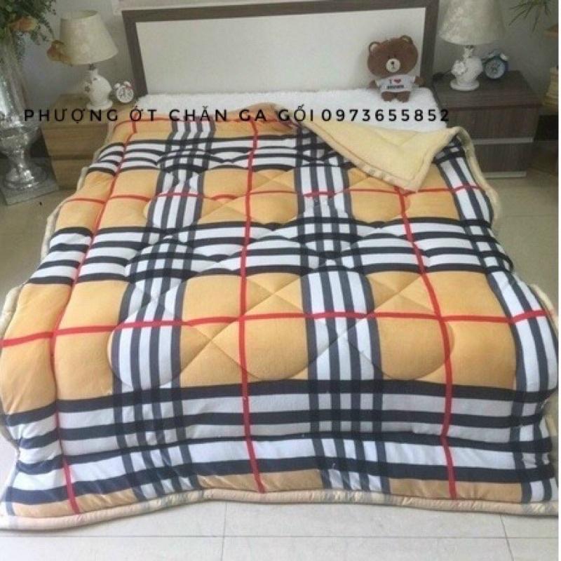 Chăn lông cừu mùa đông loại dày 3 lớp, mền lông cừu dày mềm mại nặng 2,5kg kích thước 1m8x2m