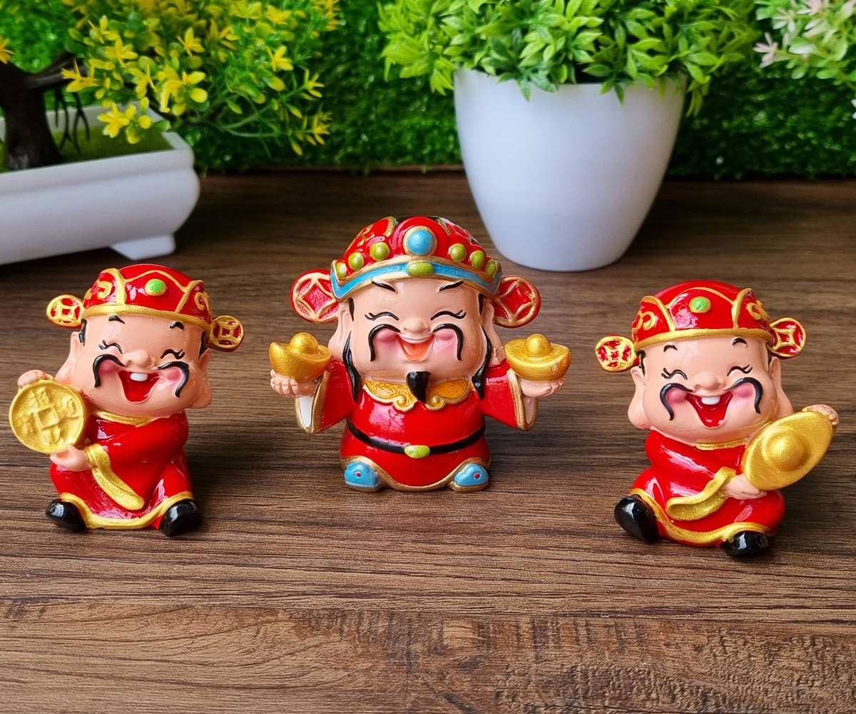 Bộ 03 tượng chibi Thần Tài cao cấp
