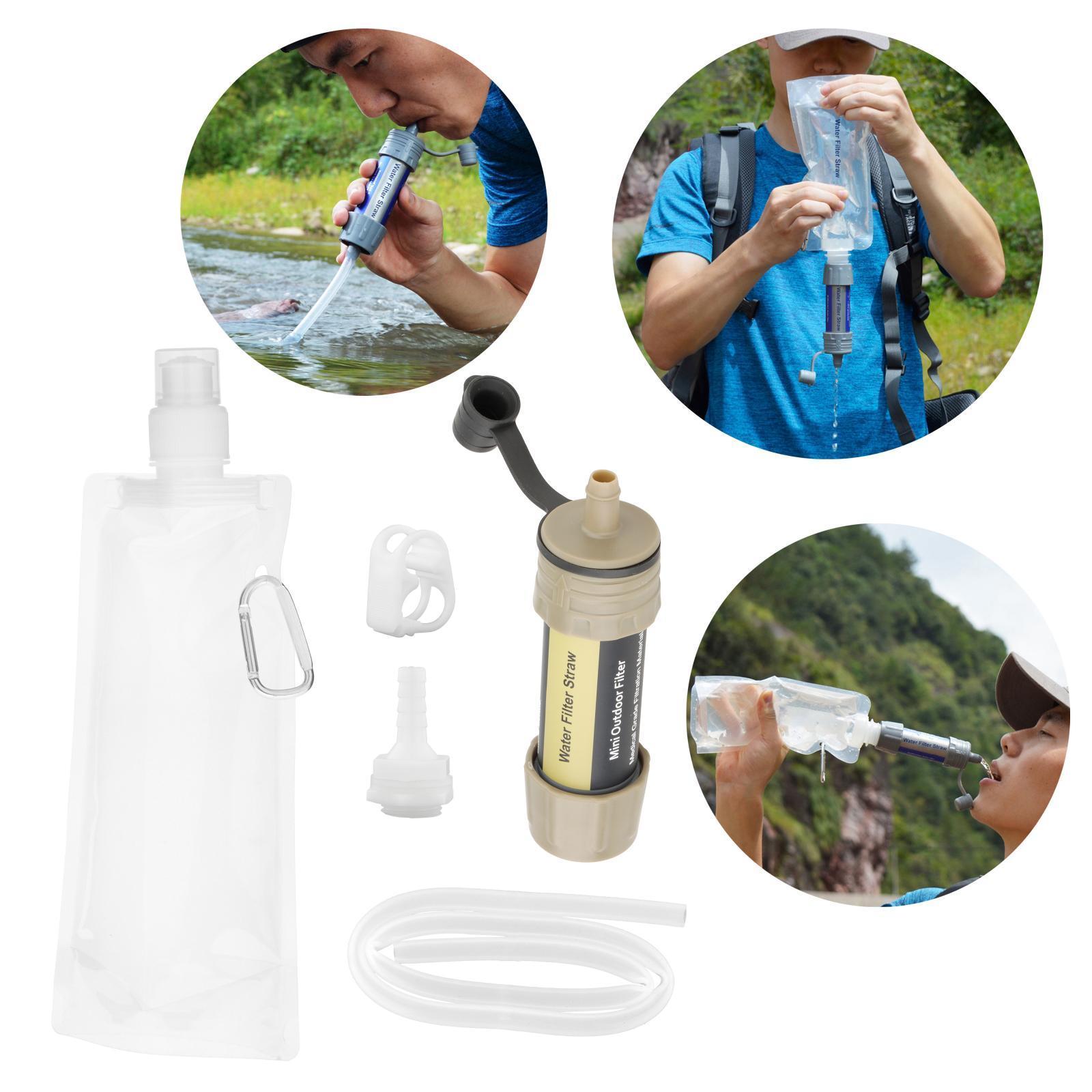 Portable Water Filter Straw Kit Outdoor Water Filter Water Purification with Bag for Traveling