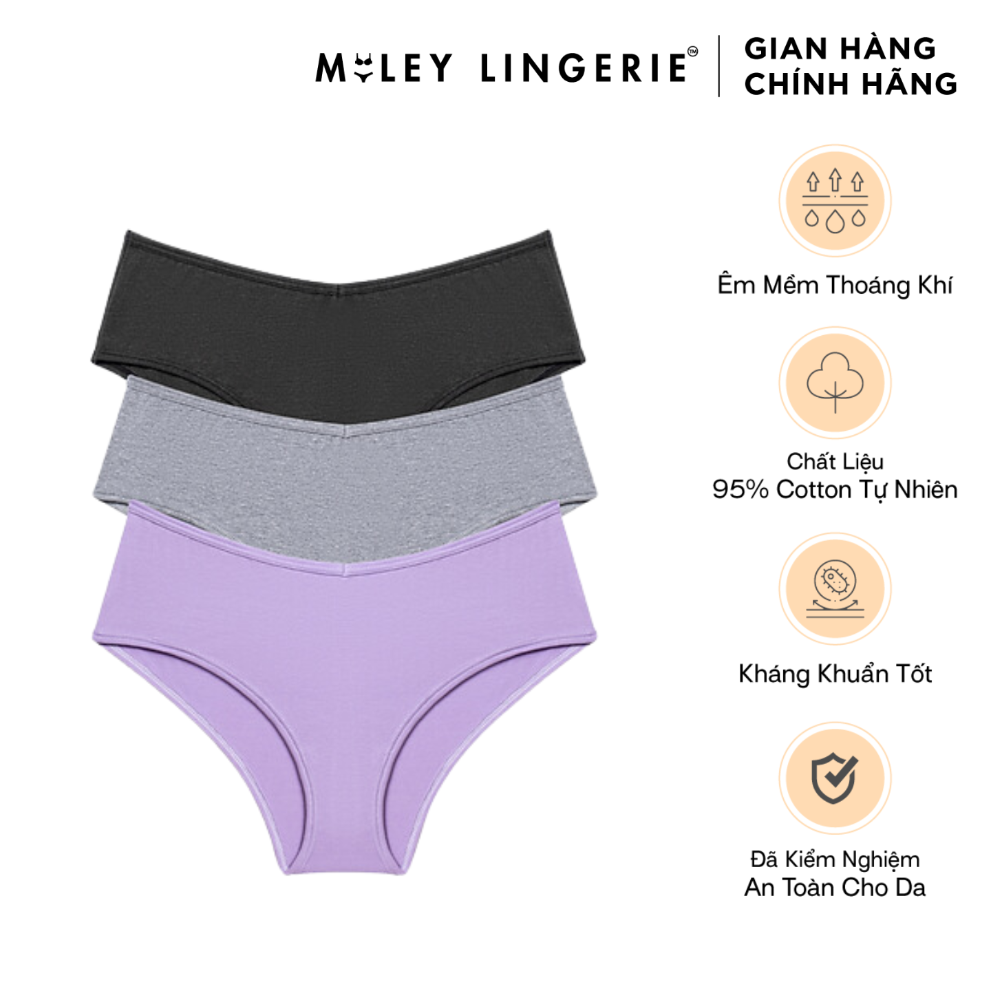 Combo 3 Quần Lót Nữ Cotton Lưng Chéo Being Me Miley Lingerie-FCS