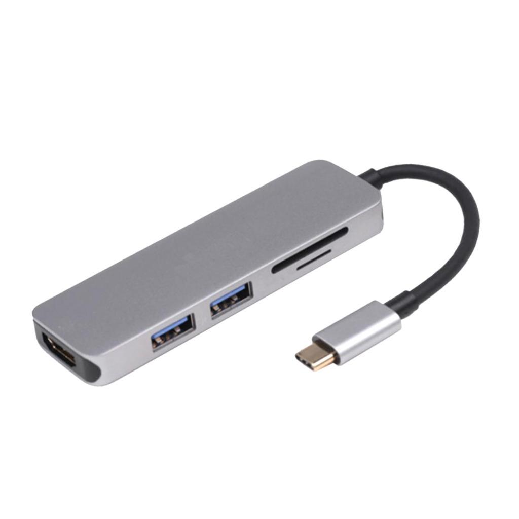 5 In 1 USB-C Hub Type-c To HDMI USB 3.0 SD TF Card Adapter For Macbook