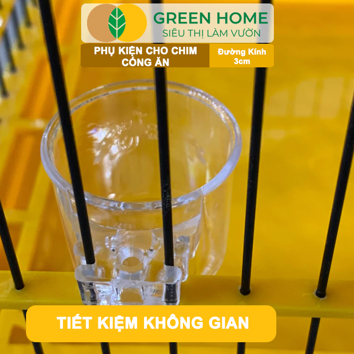 Cóng Ăn Cho Chim GreenHome, Nhựa Mica, Cho Chim Hút Mật, Khuyên, Chòe Đất, Yến,.. Siêu Bền, Nhỏ Gọn