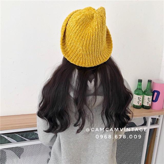 MŨ BUCKET NÓN BUCKET ULZZANG LEN DỆT KIM SIÊU MỀM MỊN