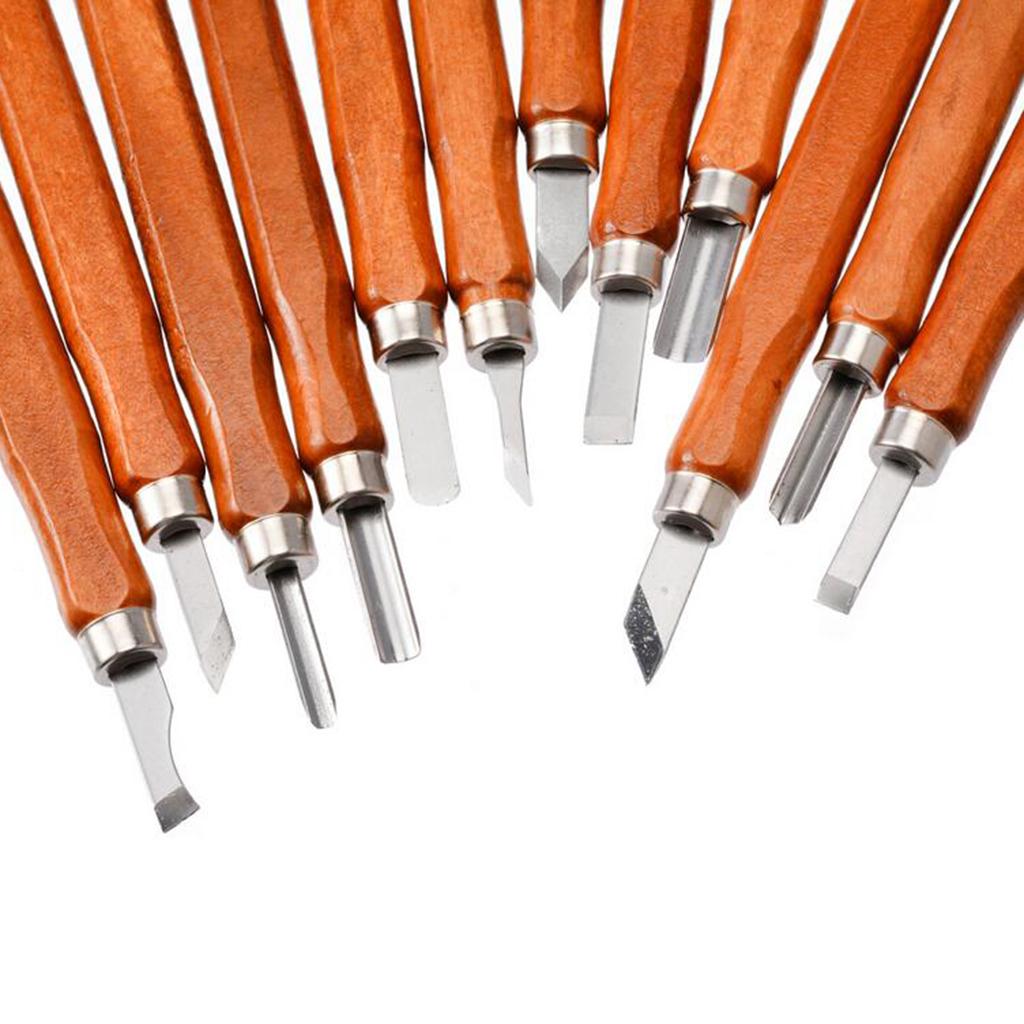 Wood Carving Chisels Knife 12pcs/set For Basic Wood Cut Professional DIY
