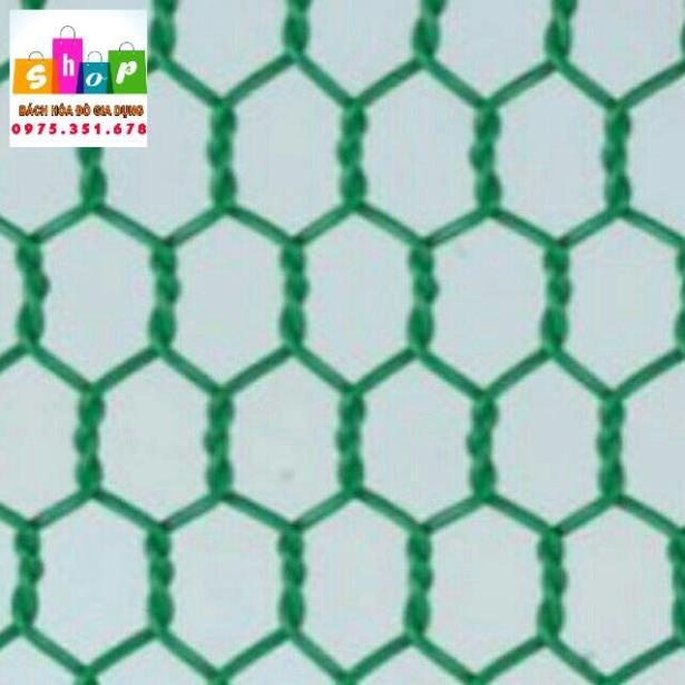 Lưới sắt bọc nhựa mắt cáo màu xanh-Dùng quây vườn, quây gà