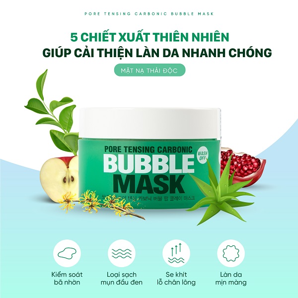 Mặt Nạ Bong Bóng Thải Độc Da So Natural Pore Tensing Carbonic Bubble Mask 130g