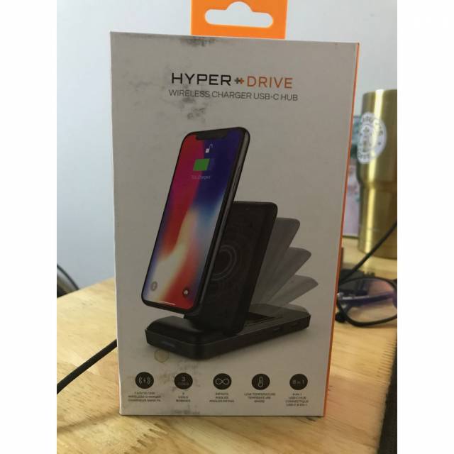 Đế Sạc Kiêm Cổng Chuyển HyperDrive 7.5W Wireless Charger USB-C Hub (HD258B) - Hàng Chính Hãng