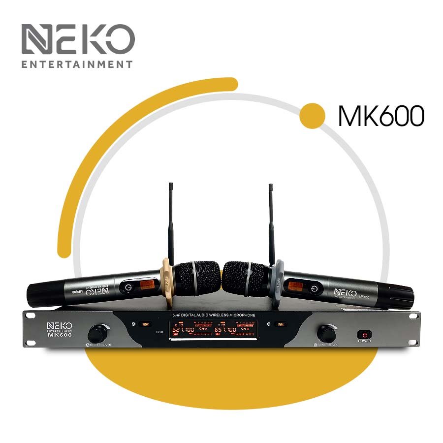 Micro Không Dây Neko MK600 | Cảm Biến Tự Ngắt | Dò Sóng Sạch - Hàng Chính Hãng