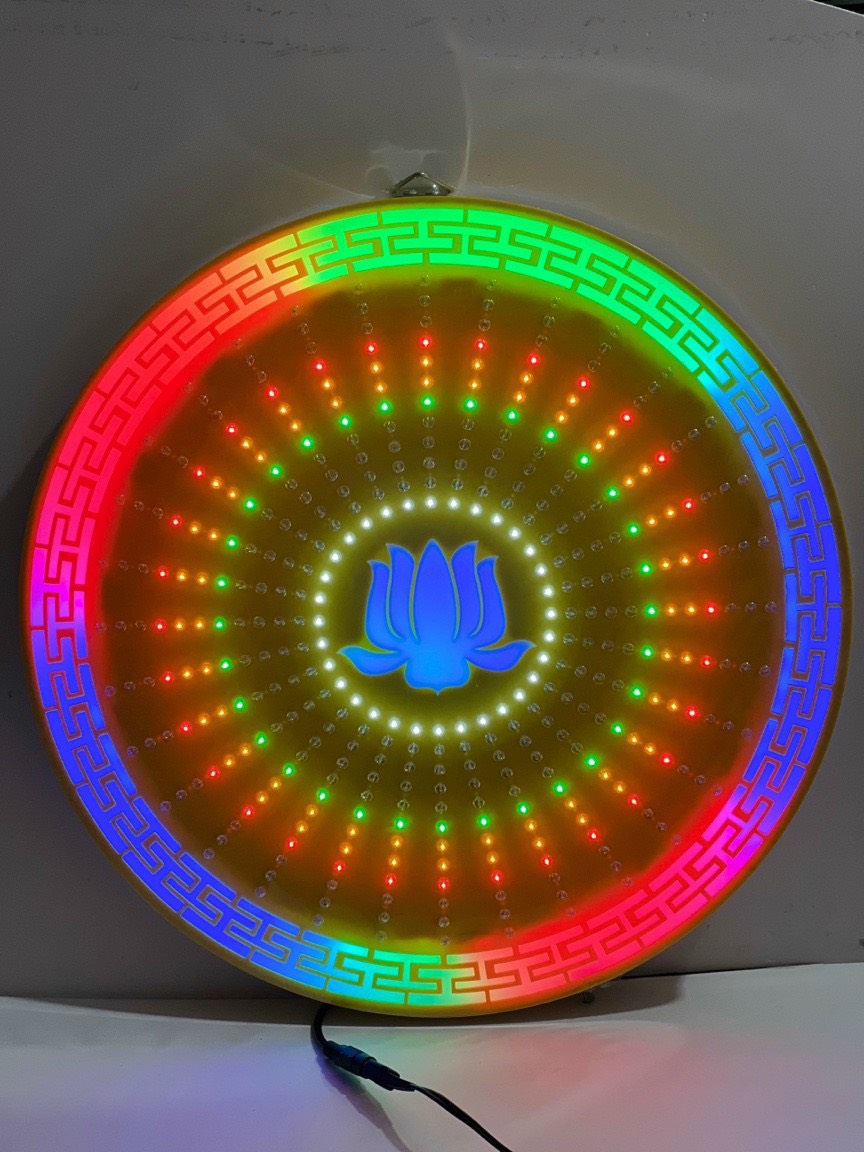 ĐÈN THỜ HÀO QUANG LED 32 KIỂU VIỀN HOA VĂN 30CM - 40CM