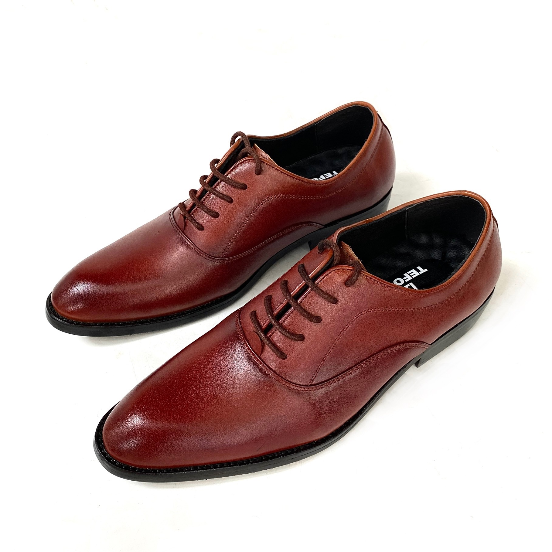 Giày tây oxford TEFOSS HT002 Ver 1 nâu và đen da bò thật cao cấp size 38-44